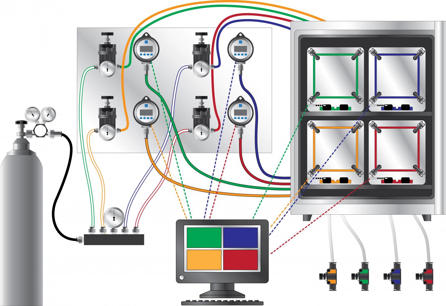 Drawing of the Pressure-Controlled Cell Culture Incubator (PC3I).