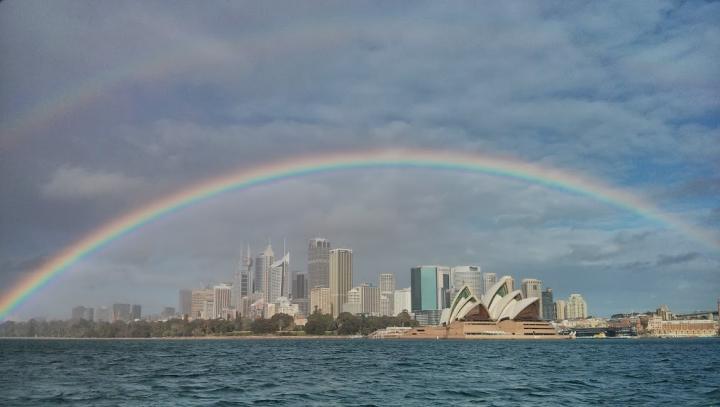 Rainbow over Sydney Harbor