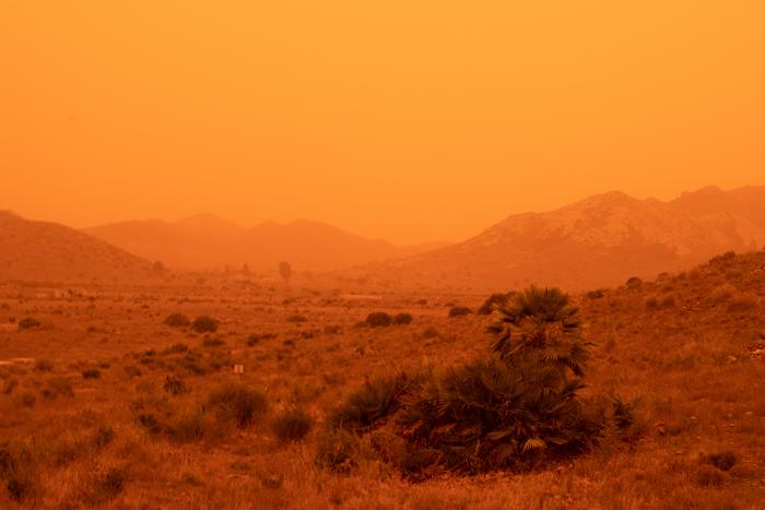 Cabo de Gata, Almería,during the dust event of March 15, 2022