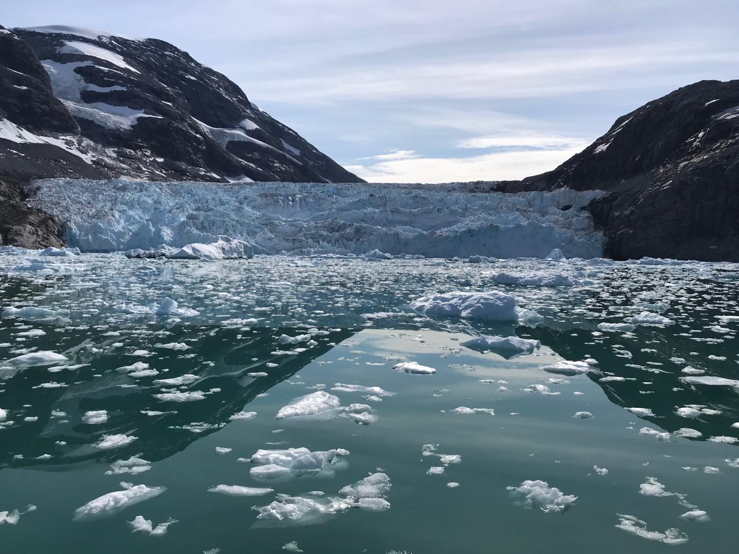 Tidewater glacier in Southeast Greenland, summer of 2018.