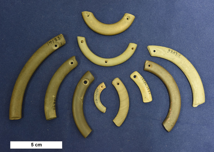 Slate ring ornaments from the Stone Age