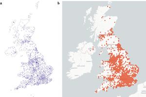 Map of respondents’ geographical distribution at a 10 km × 10 km square scale.