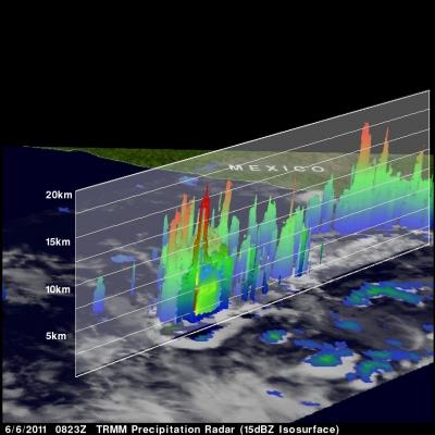 NASA's TRMM Sees Hot Towers in Tropical Depression 1E