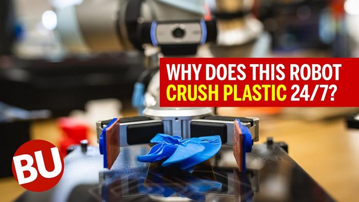 Why has this robot been crushing plastic for over 8,000 hours?