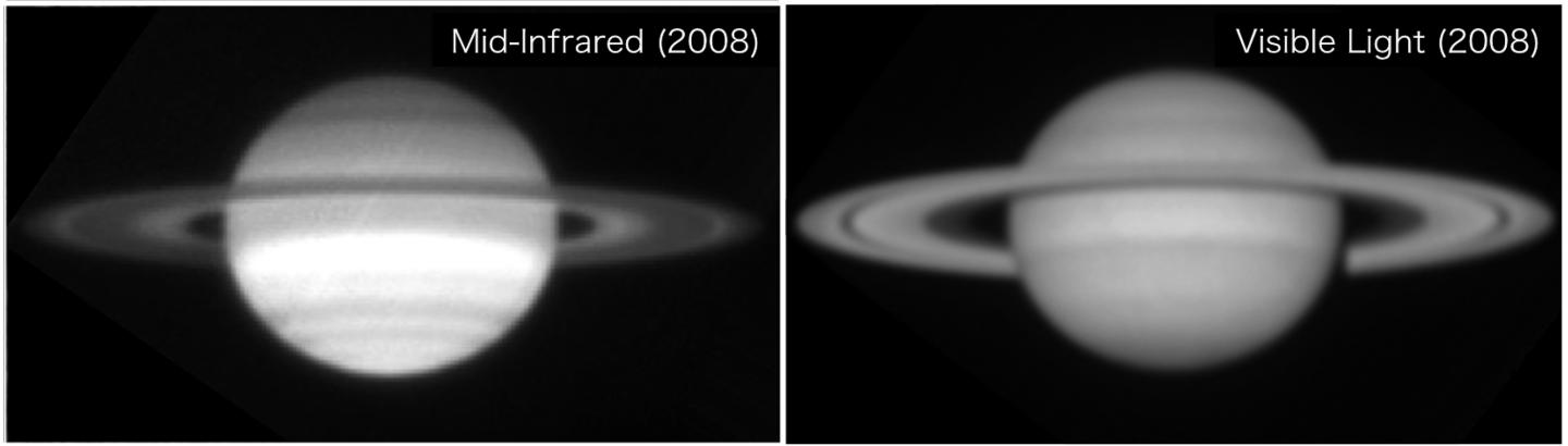 Comparison of the Images of Saturn's Rings