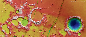 Topographic view of Cerberus Fossae_in color