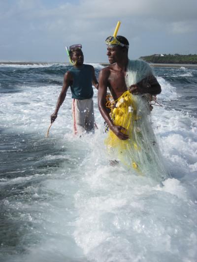Net Fishermen in Mombassa, Kenya
