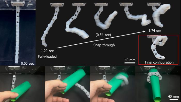 Figure 2. Using HeTRM, energy can be stored in a flexible joint and then released instantly, allowing it to wrap around objects, much like an octopus.