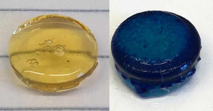 Before and after: a hydrogel