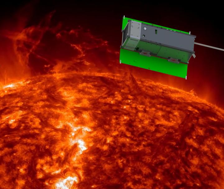 Artificial Image of the MinXSS CubeSat Observing the Sun