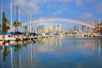 Rainbow over Honolulu Harbor