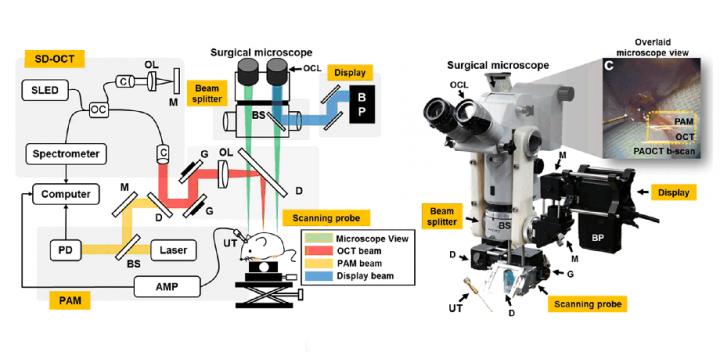 Surgical microscope with integrated near-infrared photoacoustic OCT, from D. Lee et al., doi 10.1038/srep35176