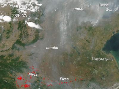 Fires in Eastern China