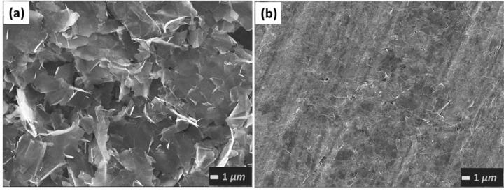 SEM Images of Graphene Ink before and after Compression