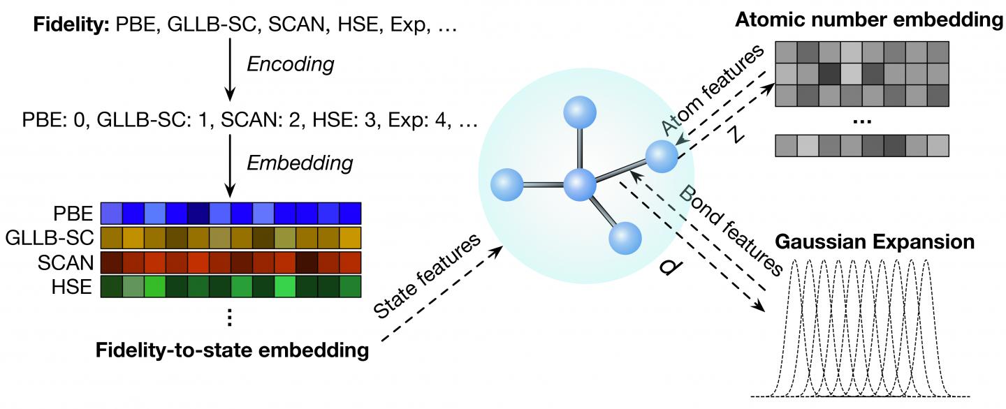 Multi-fidelity graph network schematic