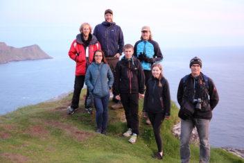 The Research Team Ashore, at a Scenic Overlook on Runde