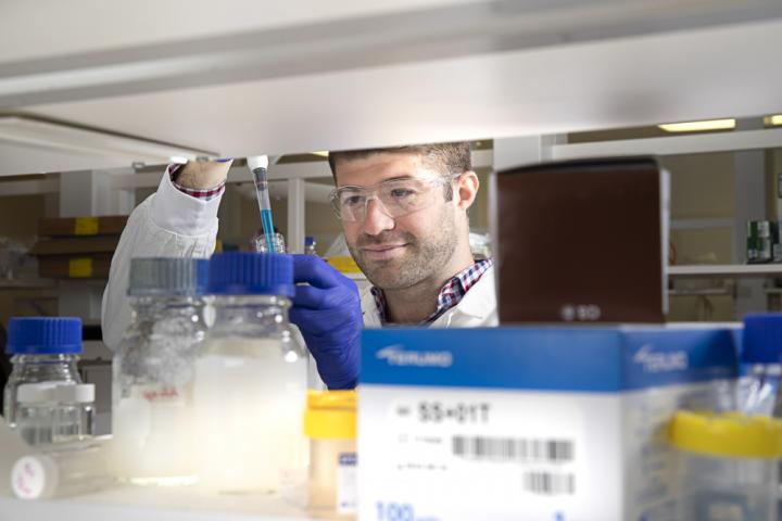 Dr. Michael Bowen in the lab (closeup)