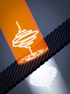Probing a topological insulator with twisty light