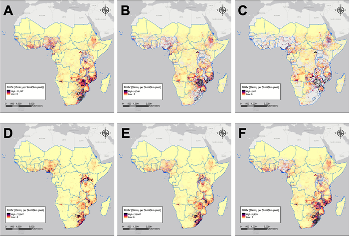 Fig 1. People Living with HIV (PLHIV) in areas with underserved access to health care in sub-Saharan Africa.