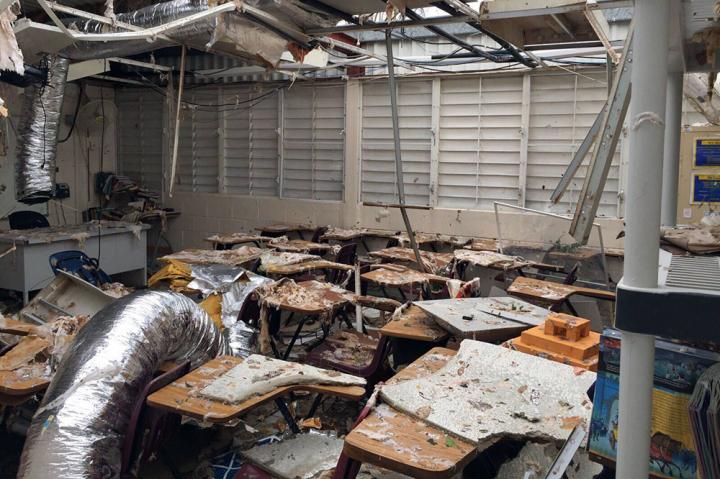 Classroom Damaged by Hurricane Maria