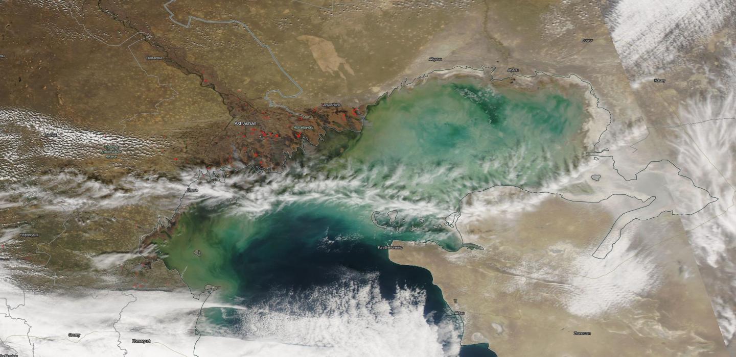 NASA Spots Fires Near the Volga Delta in Russia