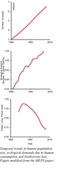 Graph of Human Population vs. Biodiversity
