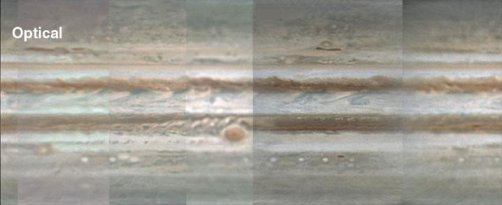 Comparison of Radio and Optical Maps of Jupiter's Upper Atmosphere