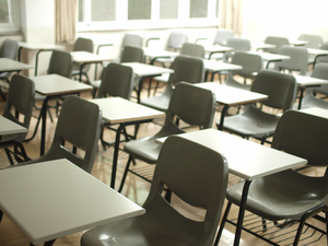 A school classroom.