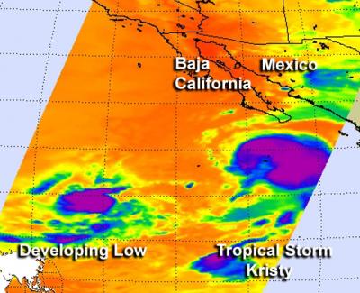 Tropical Storm Kristy in NASA Infrared Light