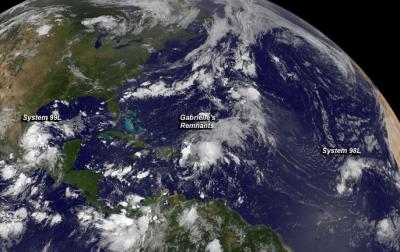 GOES Sees Gabrielle Weaken