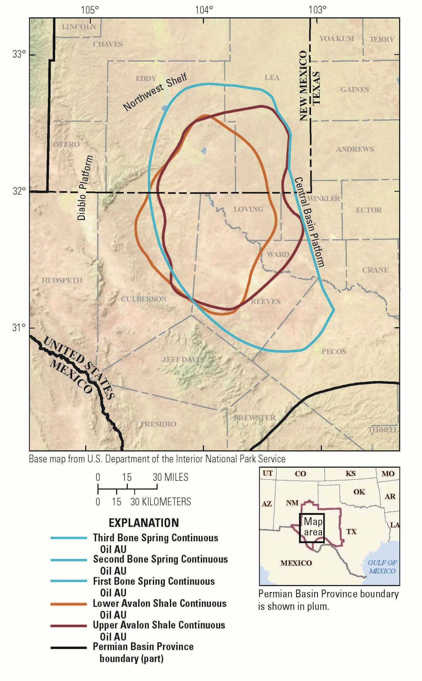 2018 USGS Delaware Basin Assessment Unit Map (2 of 3)