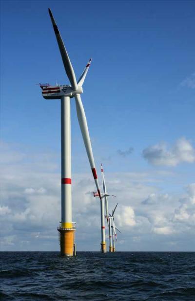 Wind Farm in the North Sea off Belgium