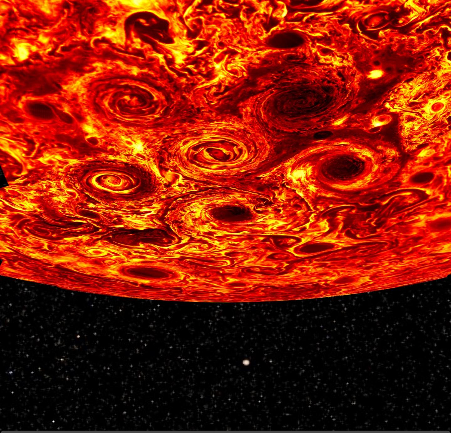 Pentagonal Storms at Jupiter's South Pole