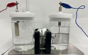 Accelerated degradation test of anodes in toluene-saturated H_2SO_4 electrolytes