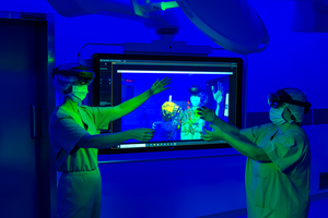 Viewing holograms of organs with AR headset