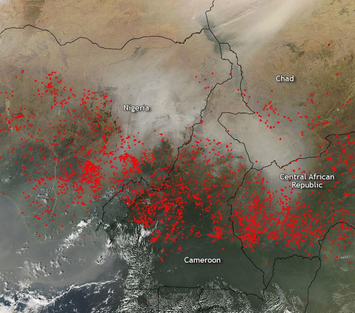 More Agricultural Fires Continue On in Central Africa