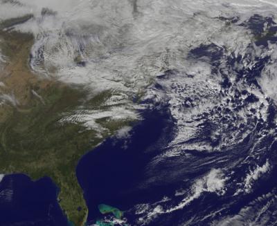 NOAA's GOES-13 Satellite Shows the Remnant Clouds from Sandy