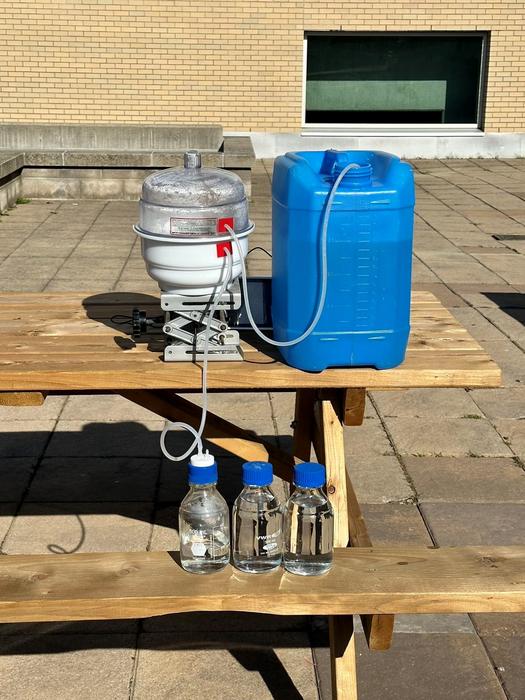 Mock-up of solar evaporation system