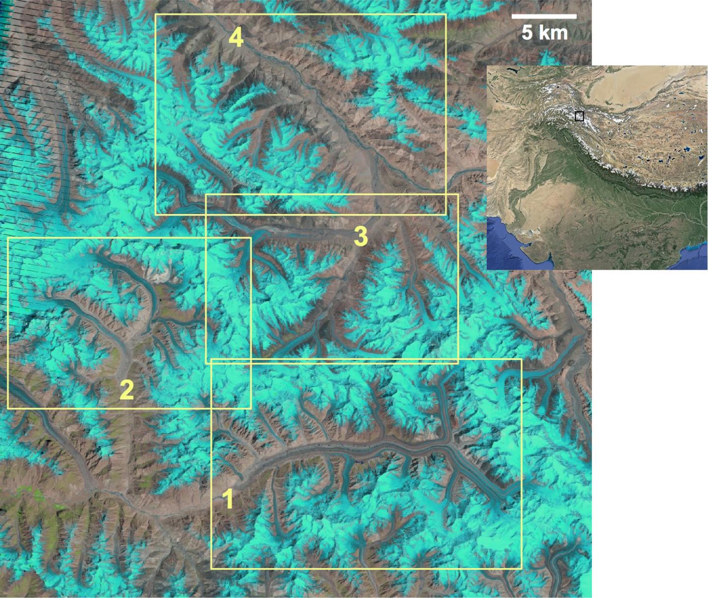 Satellite Image of the Central Karakoram