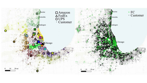 Drone Delivery Map, Truck Delivery Map