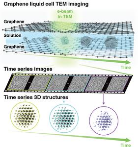 Figure 1. Method for analyzing 3D atomic structural changes in nanoparticles using the time-resolved Brownian tomography technique.