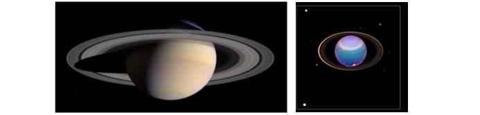 土星リング及び天王星リングの観測画像