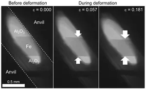 X-ray radiographs of hcp-iron