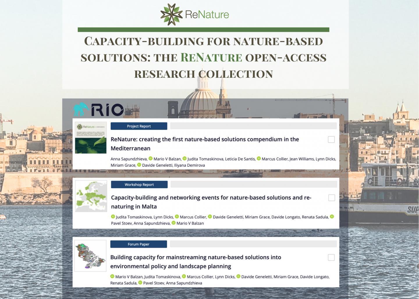 Capacity-building for nature-based solutions: the ReNature open-access research collection
