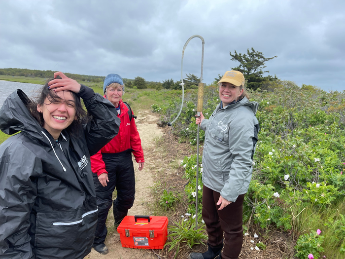 Environmental Fellows conducting fieldwork in the Logan Science Journalism Program, Woods Hole