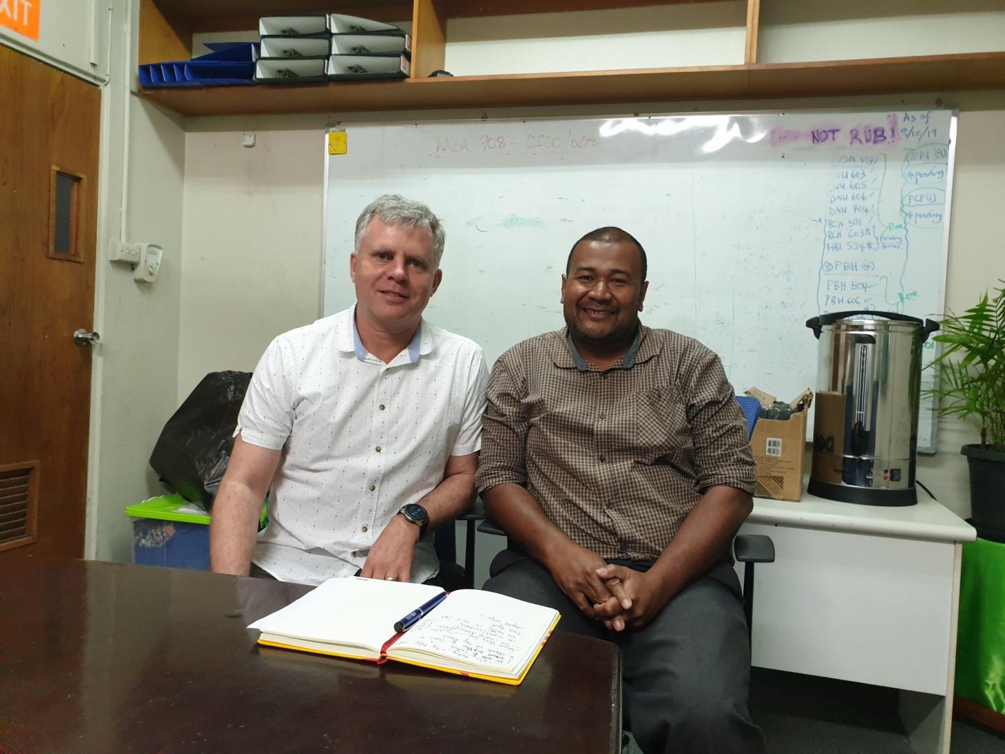 Professor Philip Hill and Sakiusa Baleivanualala