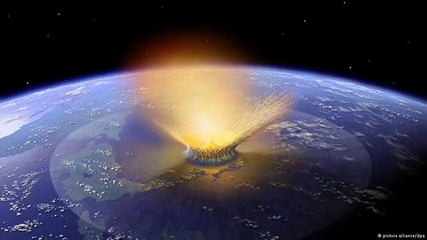 A large asteroid (~12 km in diameter) hit Earth 66 million years ago, likely causing the end-Cretaceous mass extinction.