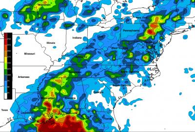 NASA's TRMM Satellite Shows Rainfall from Tropical Storm Lee