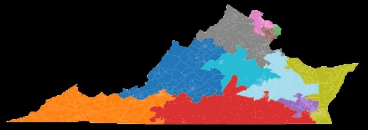 Visualization of Virginia voting districts