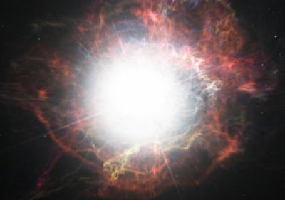 Dust Formation around a Supernova Explosion